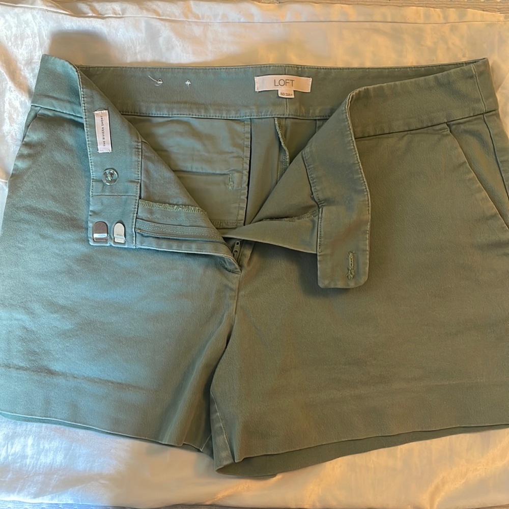 LOFT green chino shorts